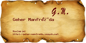 Geher Manfréda névjegykártya